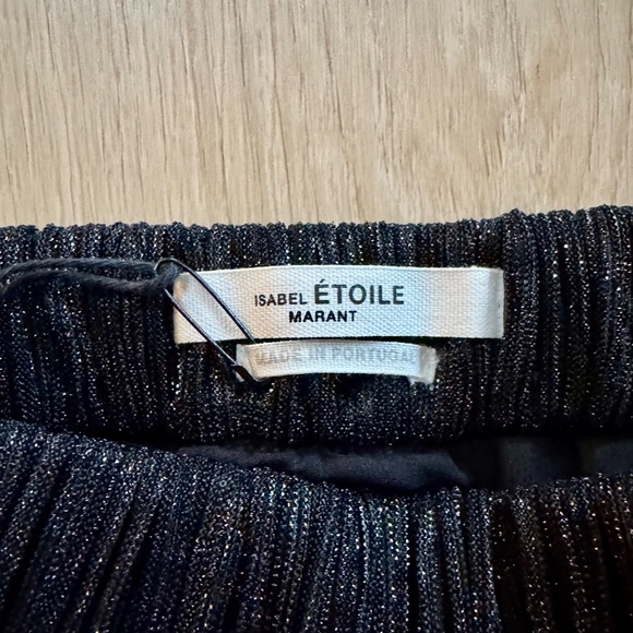 Isabel Etoile Marant Women’s Black Metallic Pleated Skirt NWT - Picture 2 of 6